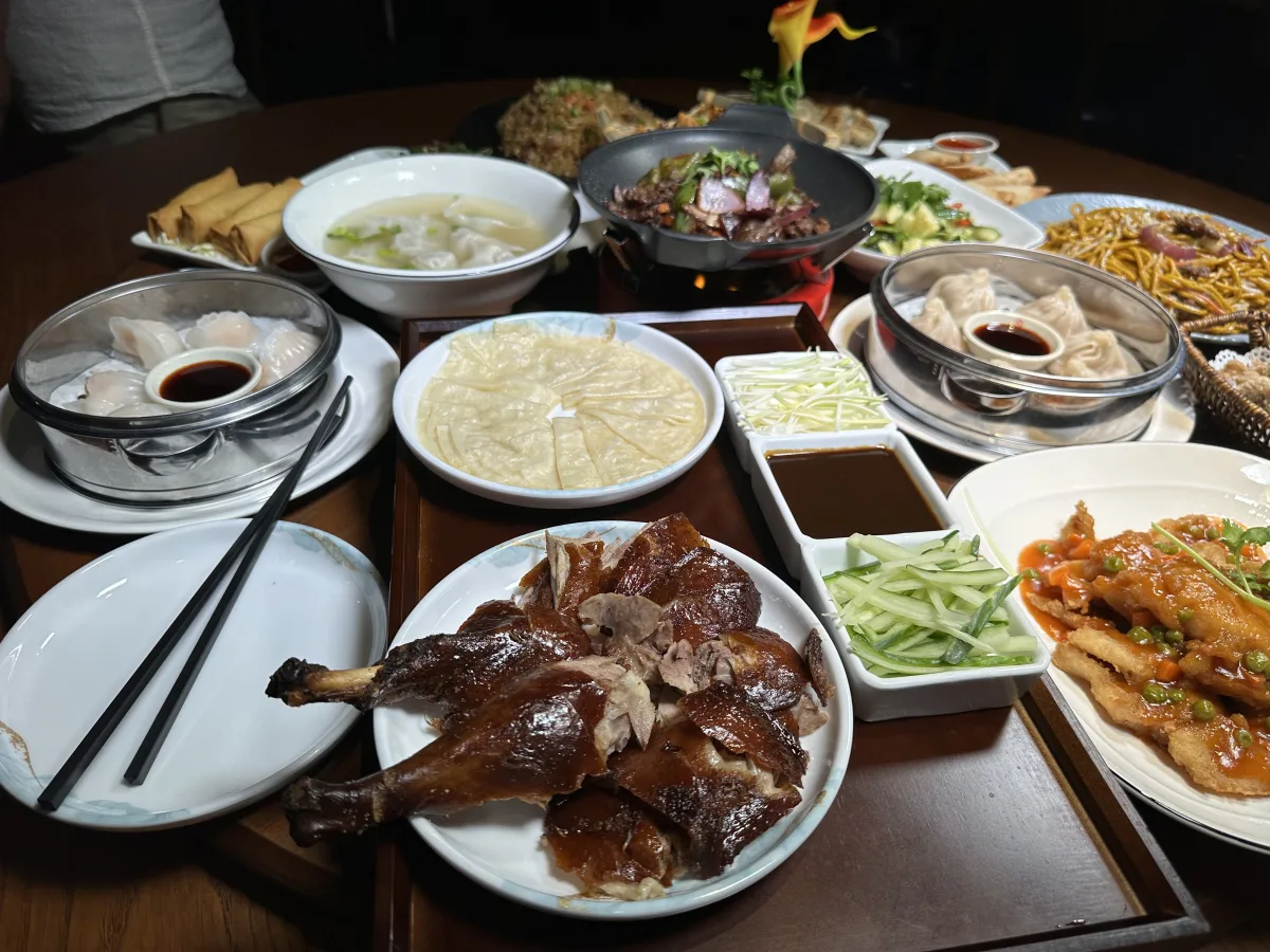 The table, set for the whole family